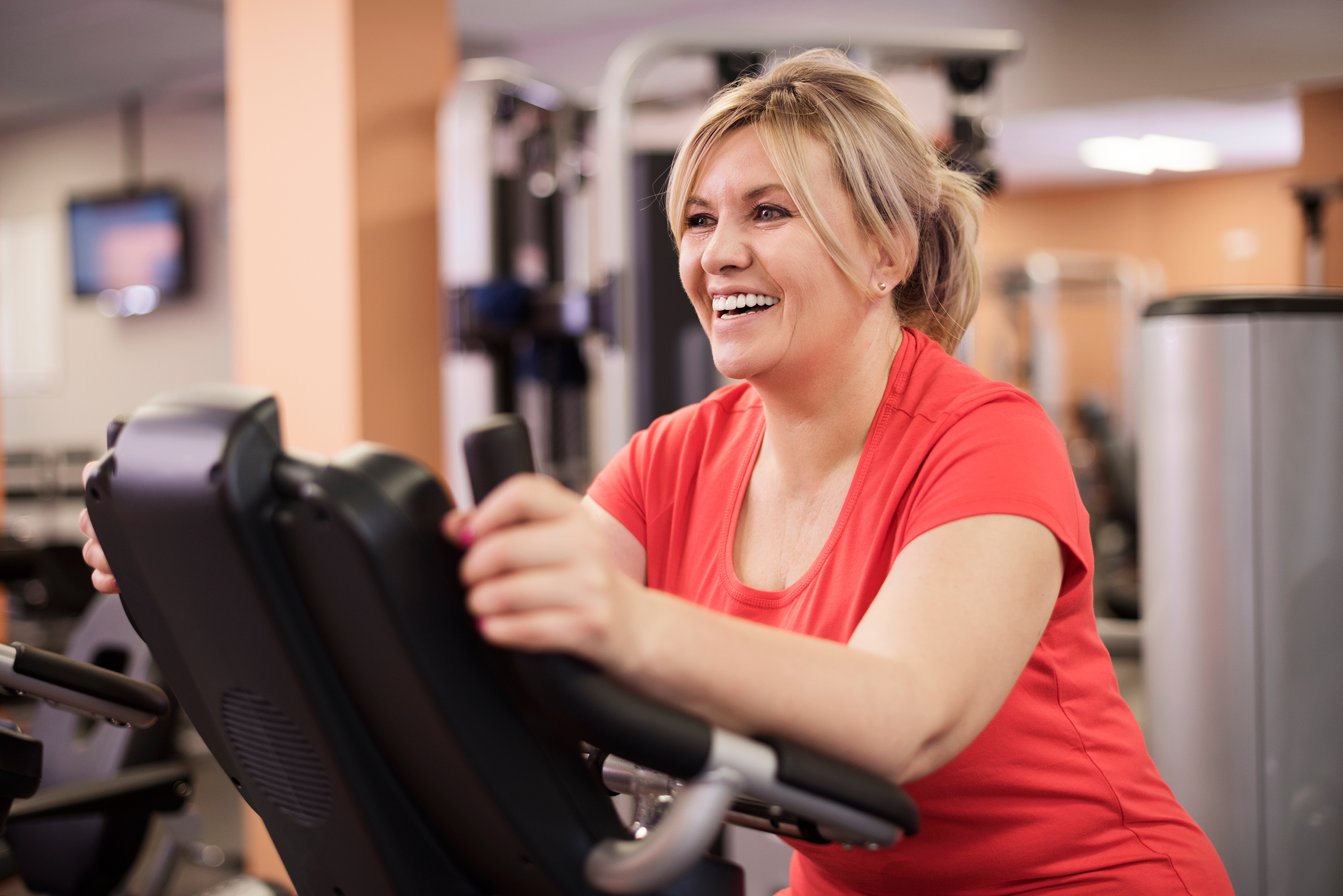 Woman on elliptical